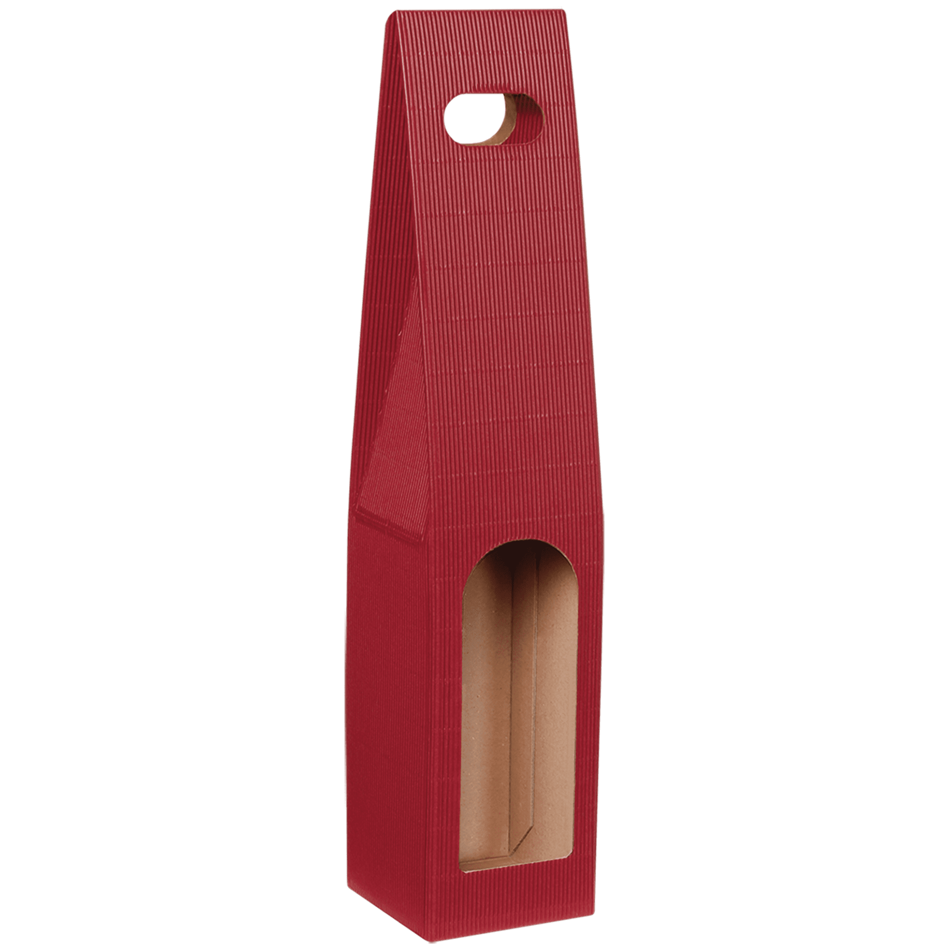 Tragekarton mit Sichtfenster - Bordeaux - 1 x 0,75 l / 1,0 l