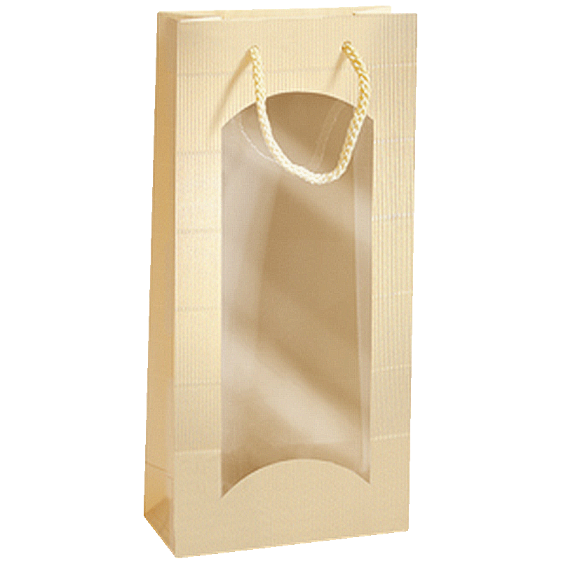 Geschenktüte - Creme/Gold - 2 x 0,75 l / 1,0 l