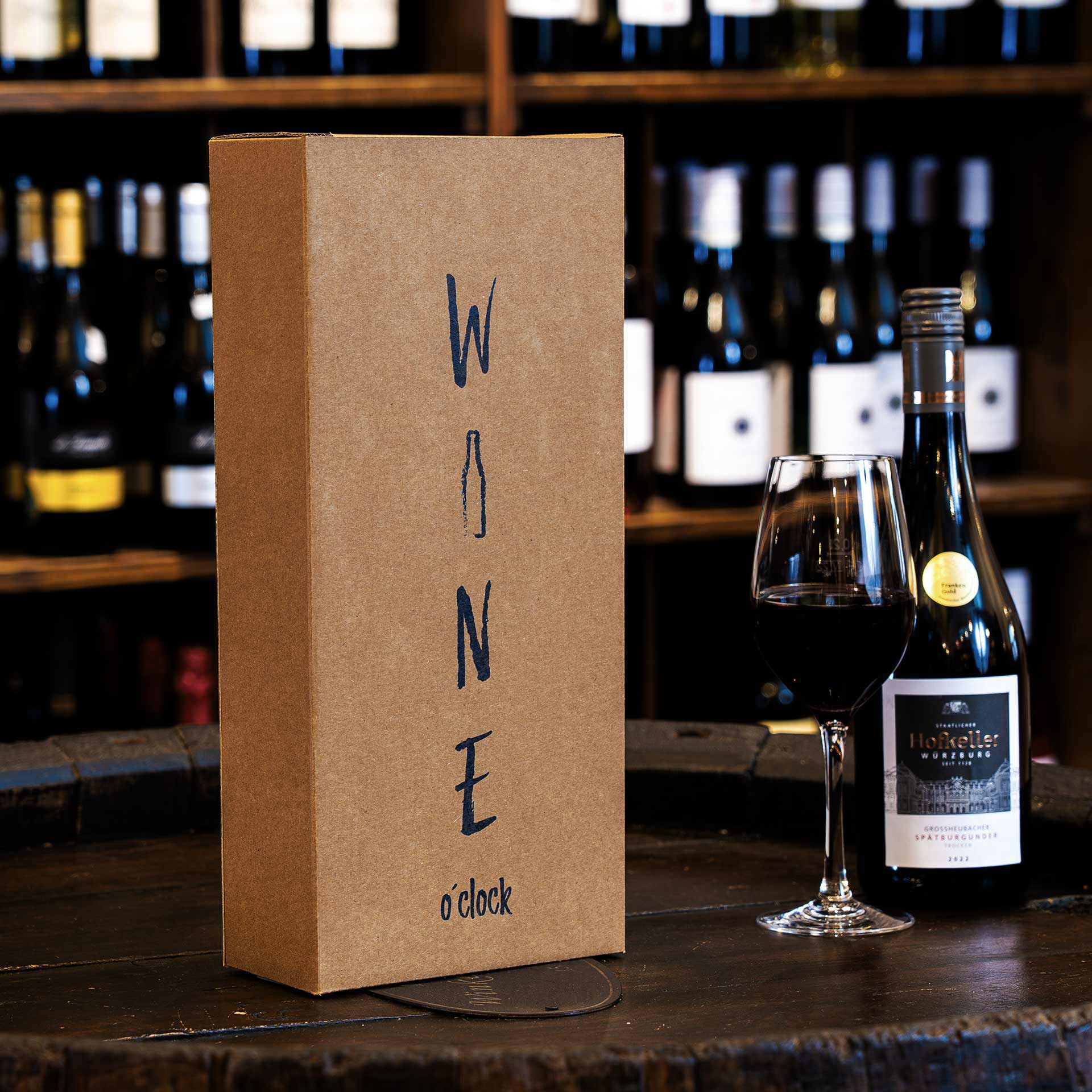 2er Faltschachtel mit dem Motiv "Wine o´clock"