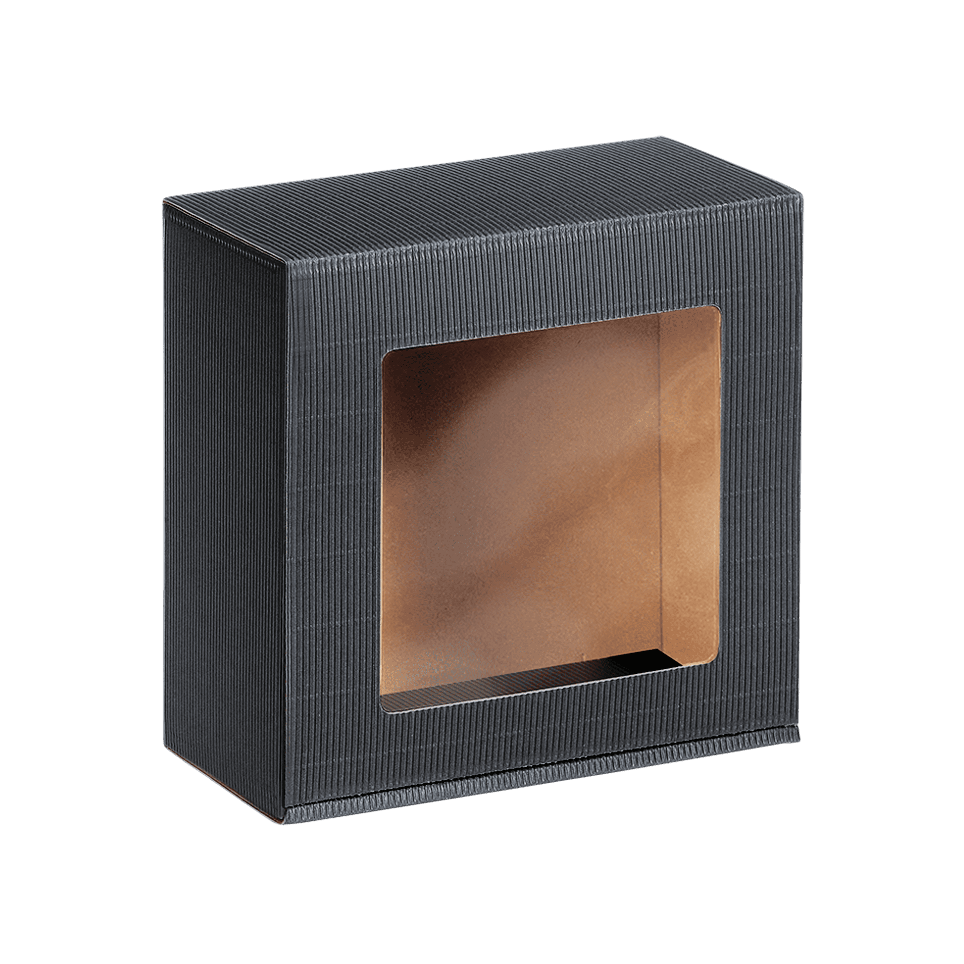 Geschenkbox mit Sichtfenster - Anthrazit - mittel