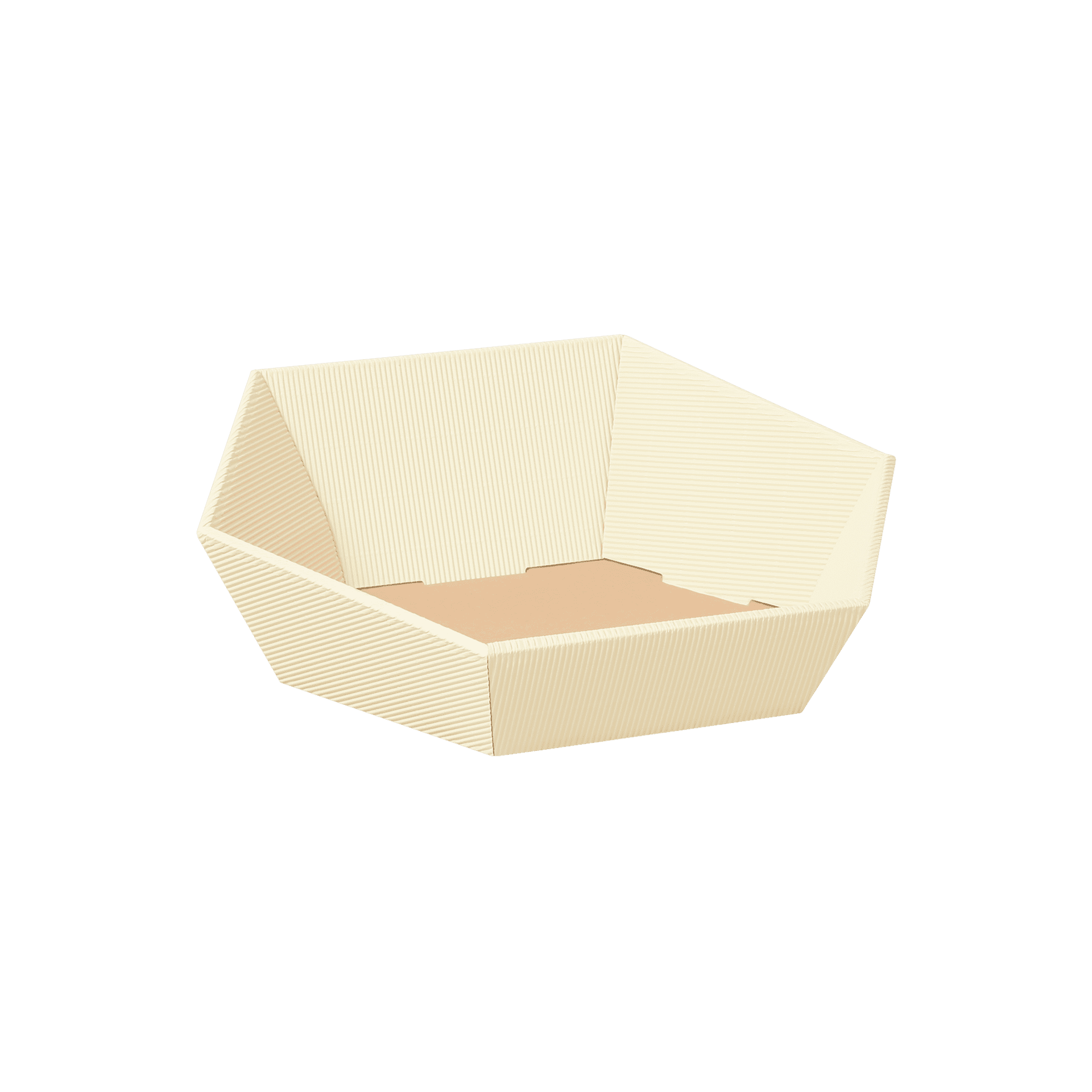 Präsentkorb sechseckig - Creme - klein: Ø 265 mm