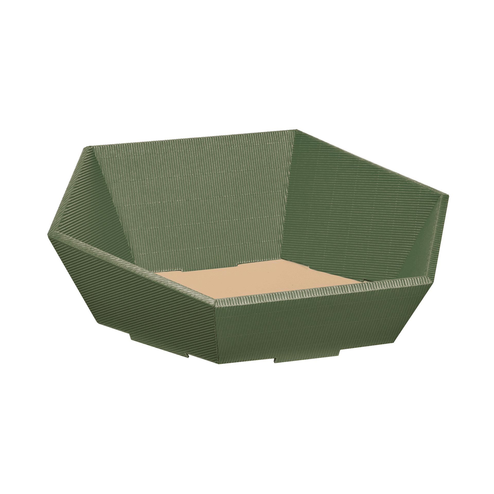 Präsentkorb sechseckig - Oliv - mittel: Ø 340 mm