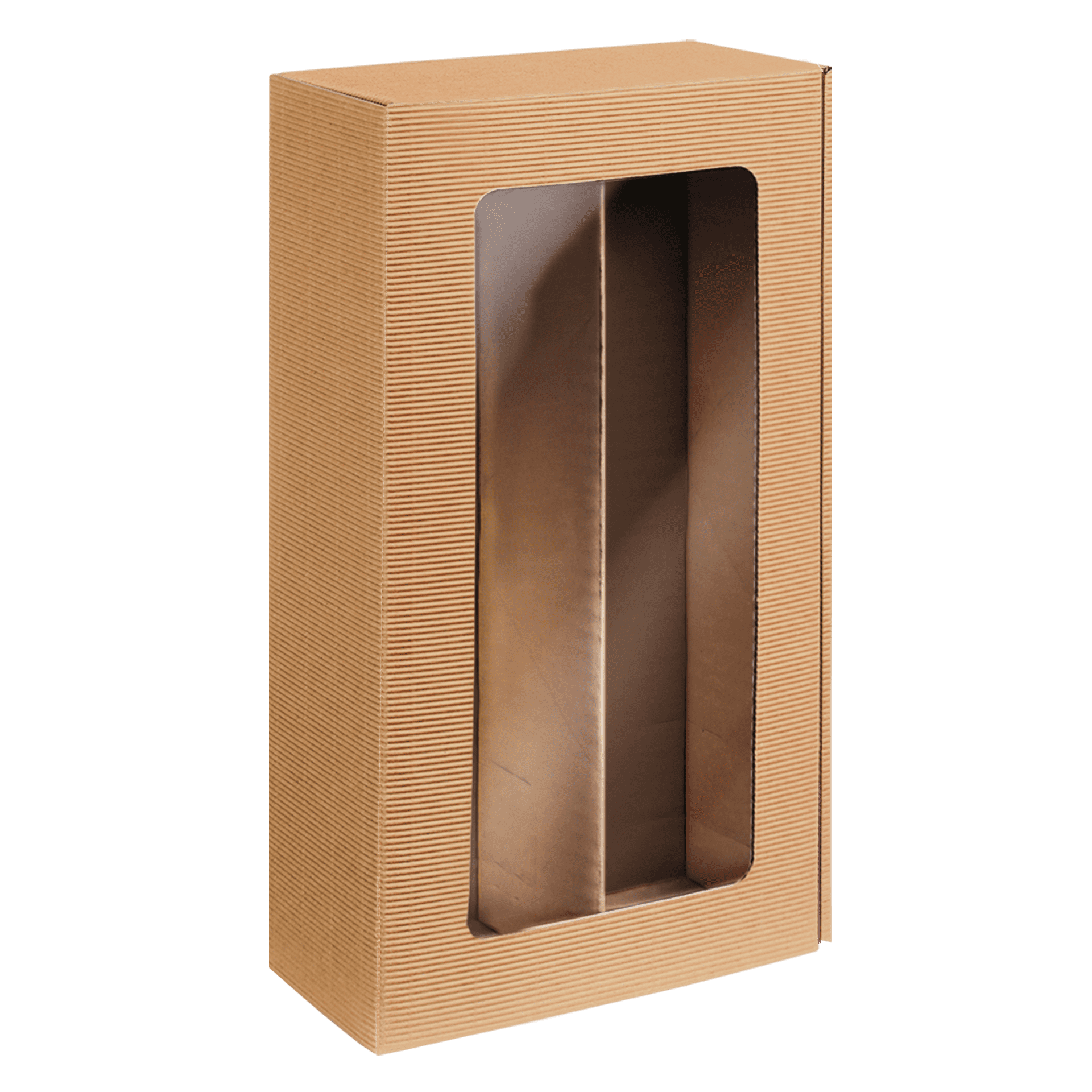 Präsentkarton mit Sichtfenster - Passepartout Natura - 2 x 0,75 l