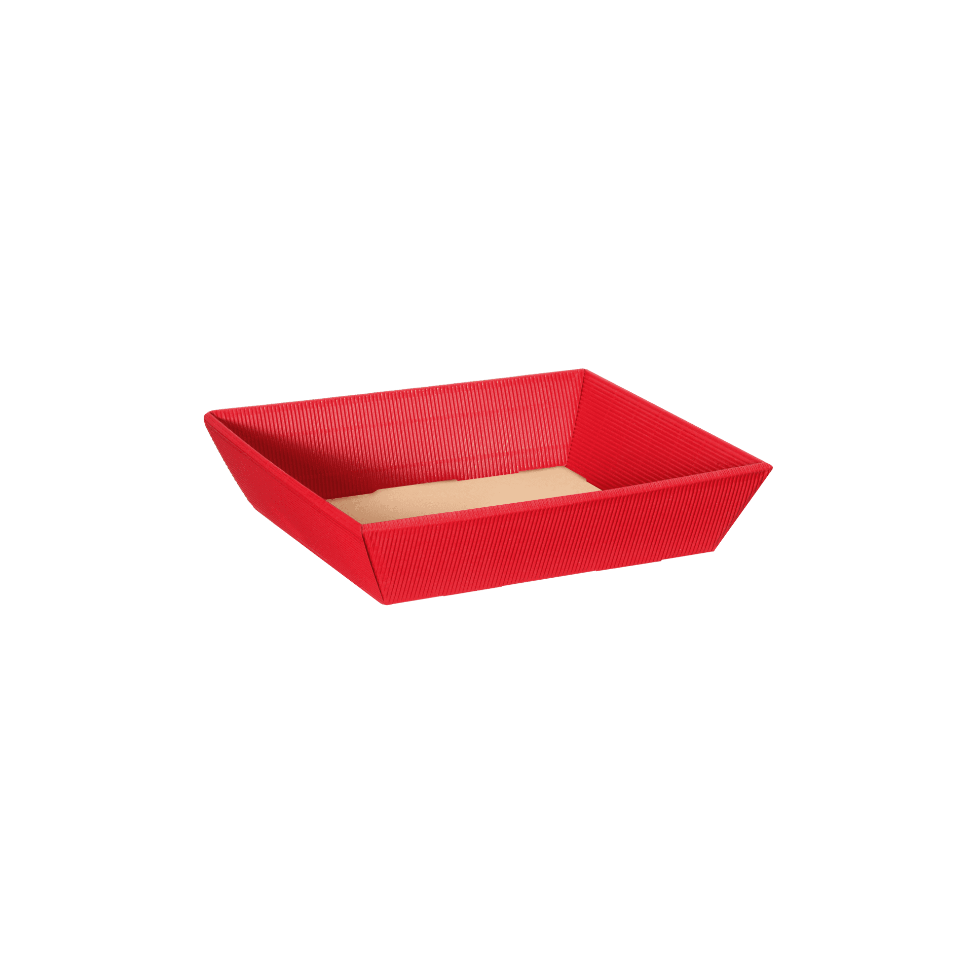 Präsentkorb viereckig flach - Rot - klein