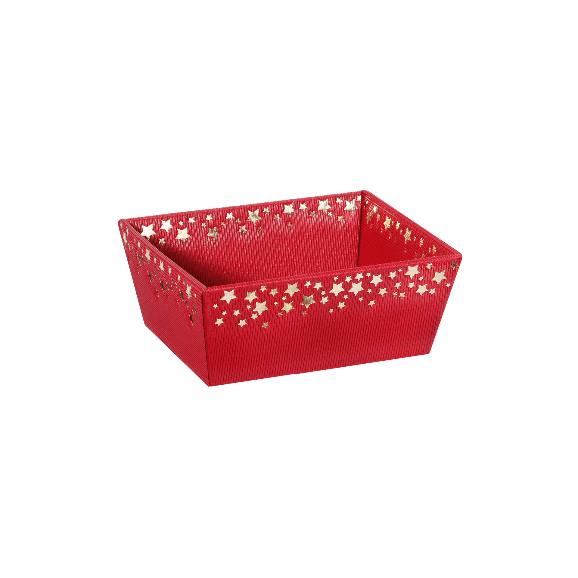Präsentkorb viereckig - Sternenregen Rot - klein