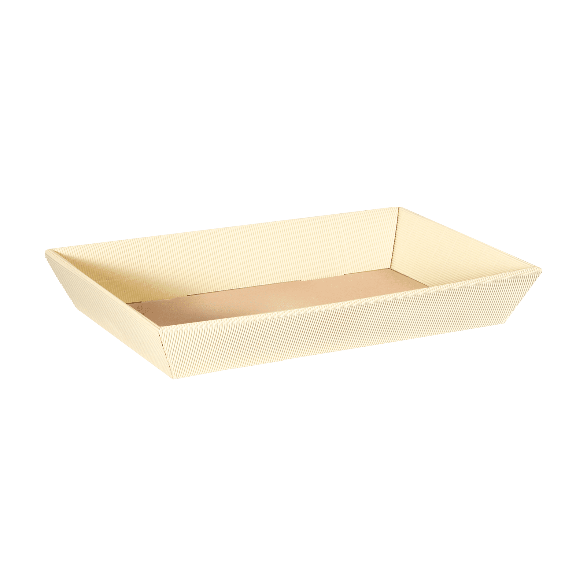 Präsentkorb viereckig flach - Creme - mittel