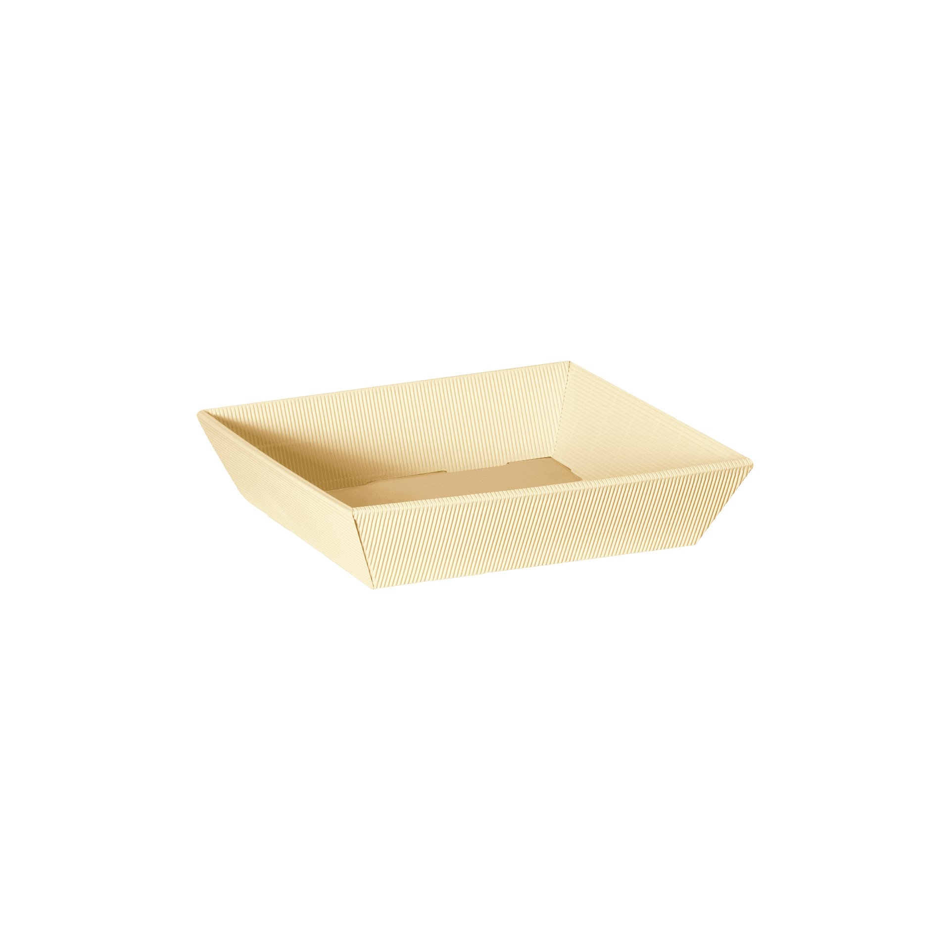 Präsentkorb viereckig flach - Creme - klein